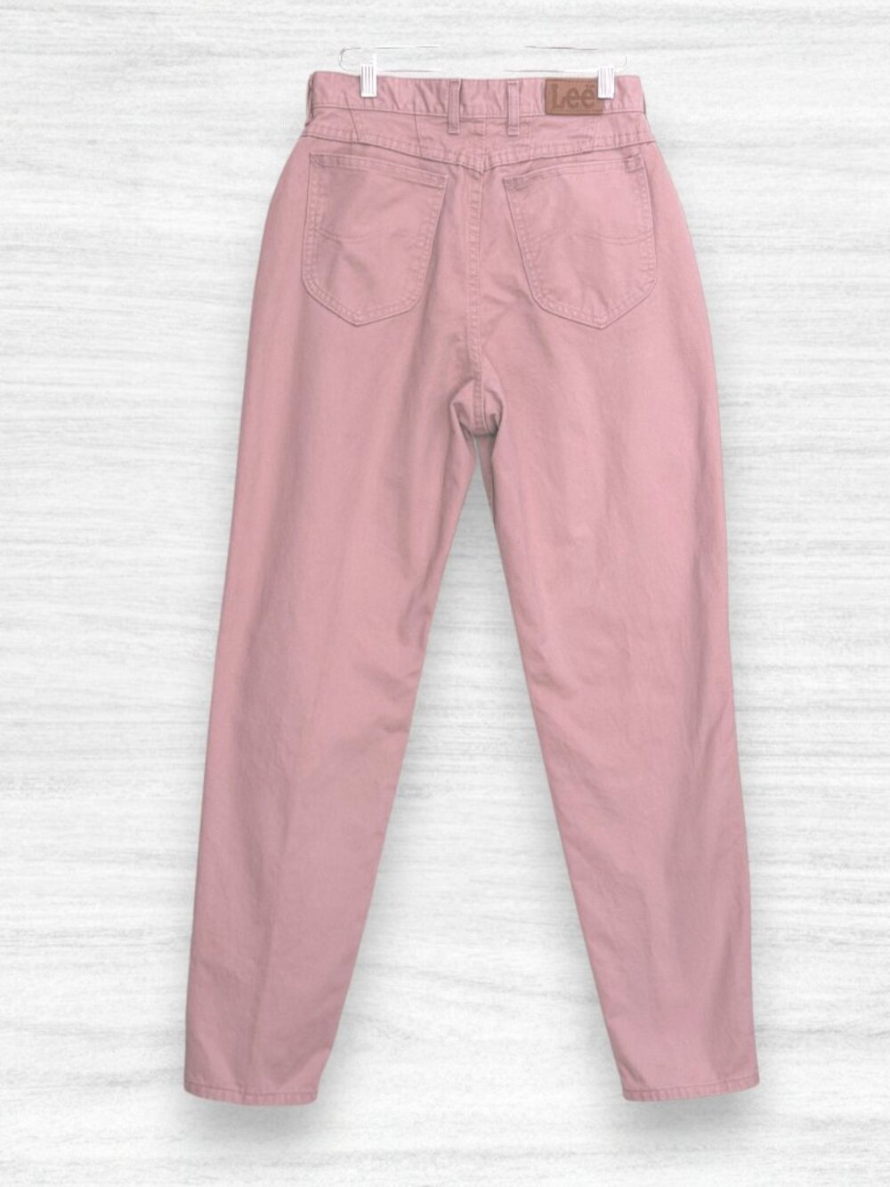 Vintage Lee High Rise Jeans Pink Dusty Rose Tapered Mom Denim USA Made Size 12